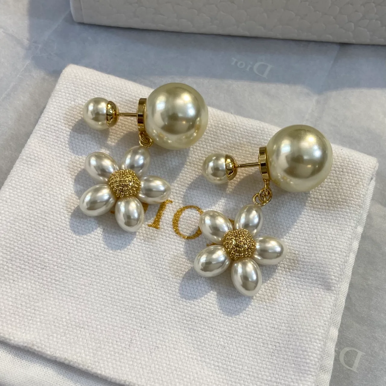 Dior Glossy Earrings in Gold · view 2