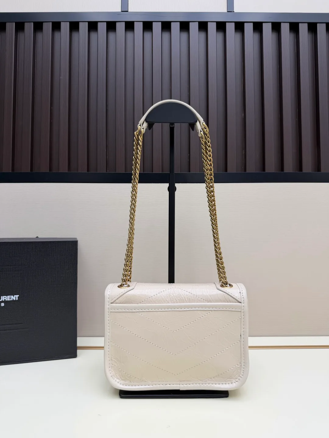 Saint Laurent Sheepskin Shoulder Bag in Beige · view 2