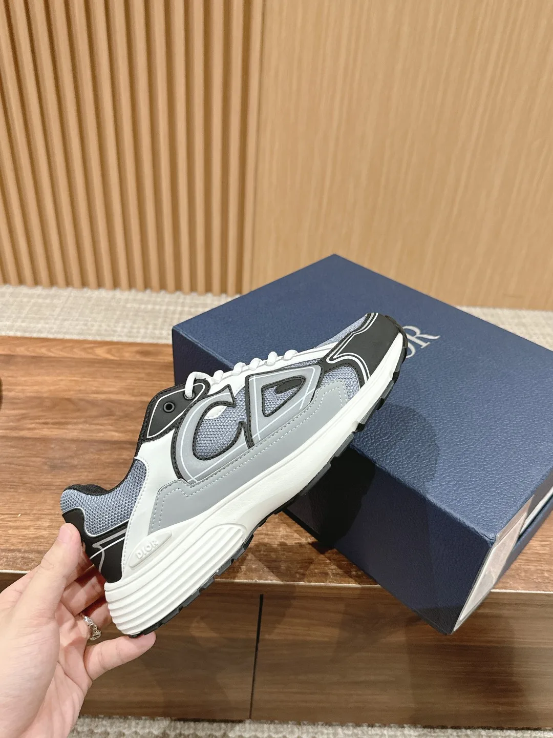 Dior Smooth Sneakers in Grey · view 5