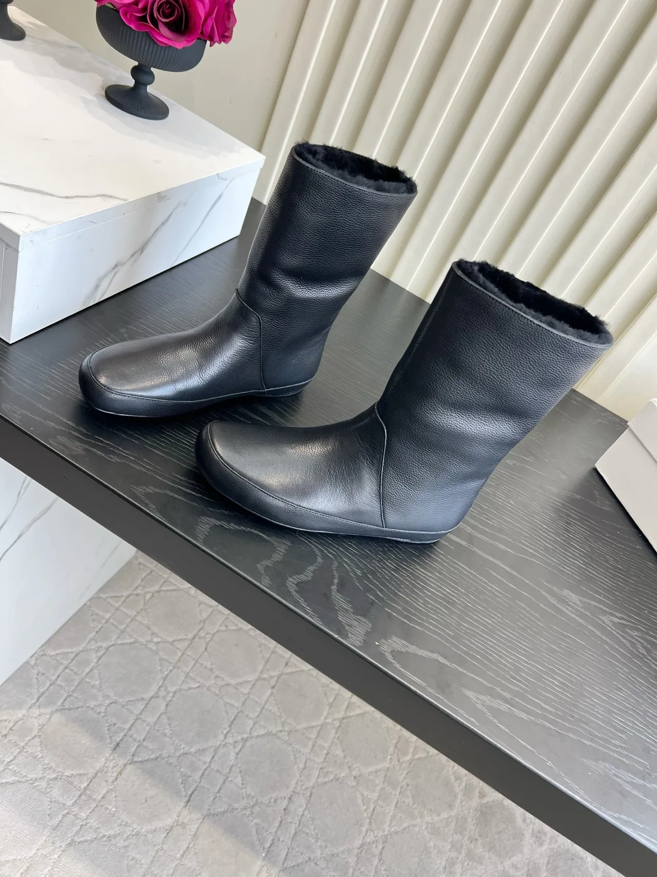 The Row Cowhide Boots in Black · view 2