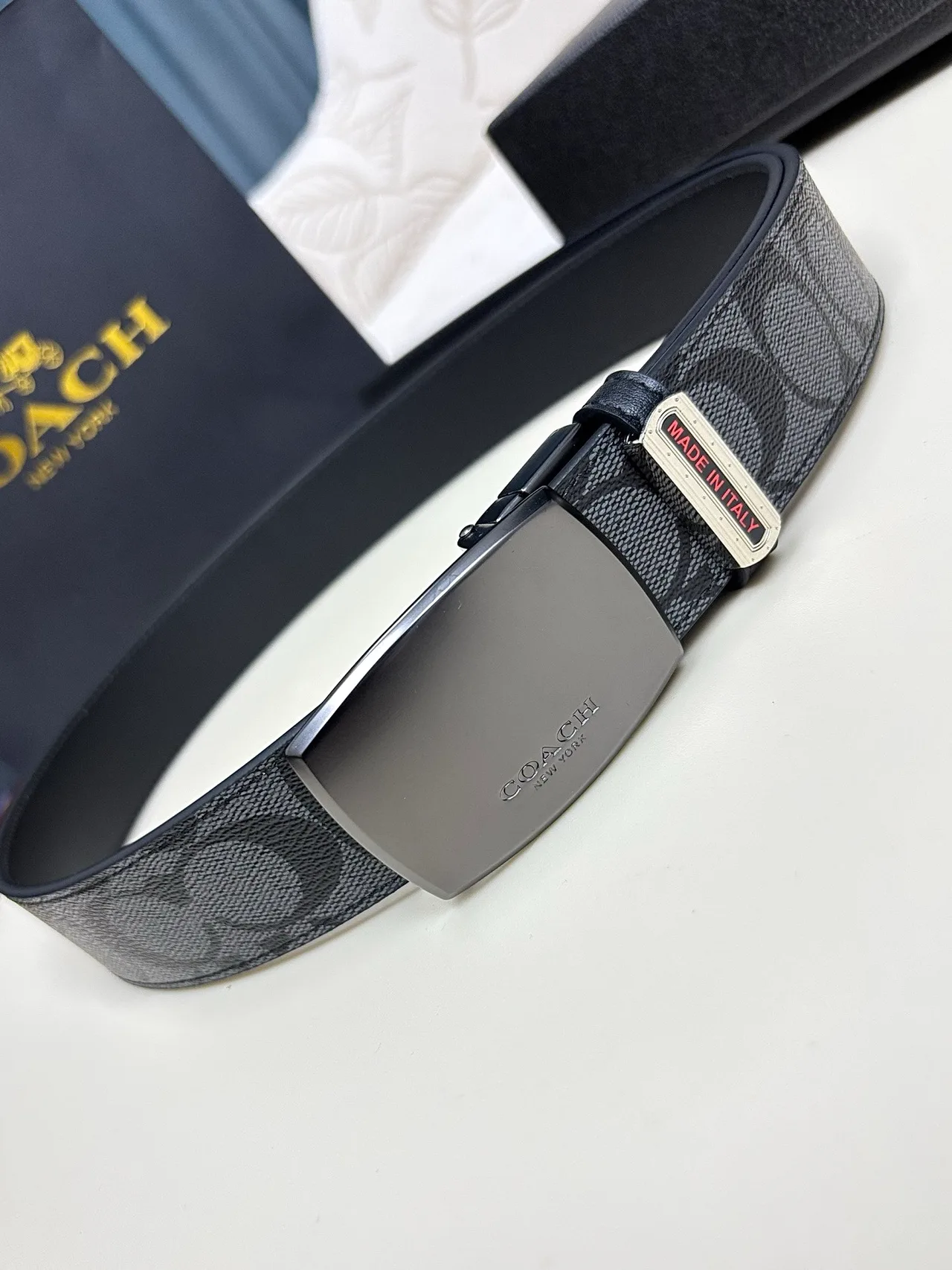Coach Glossy Belt in Grey · view 4