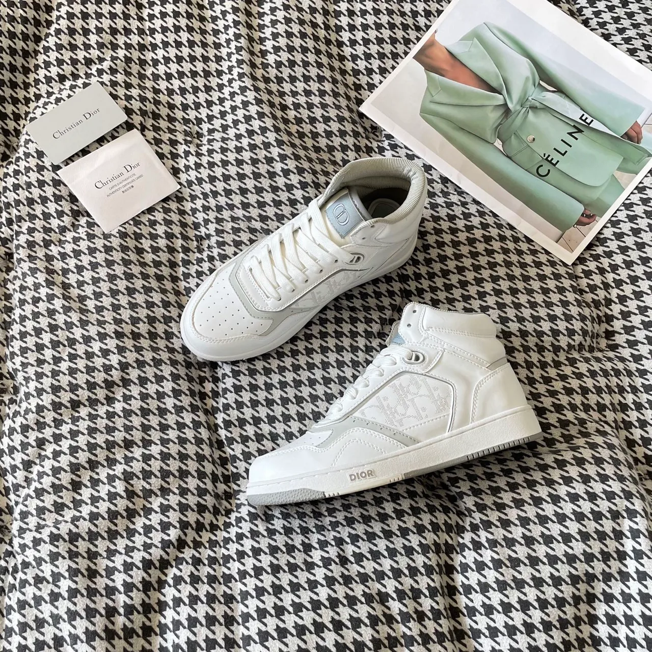 Dior B27 High-Top Sneakers in White · view 1