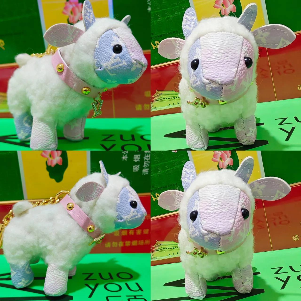 Louis Vuitton White Fleece Sheep Key Charm in White · view 3