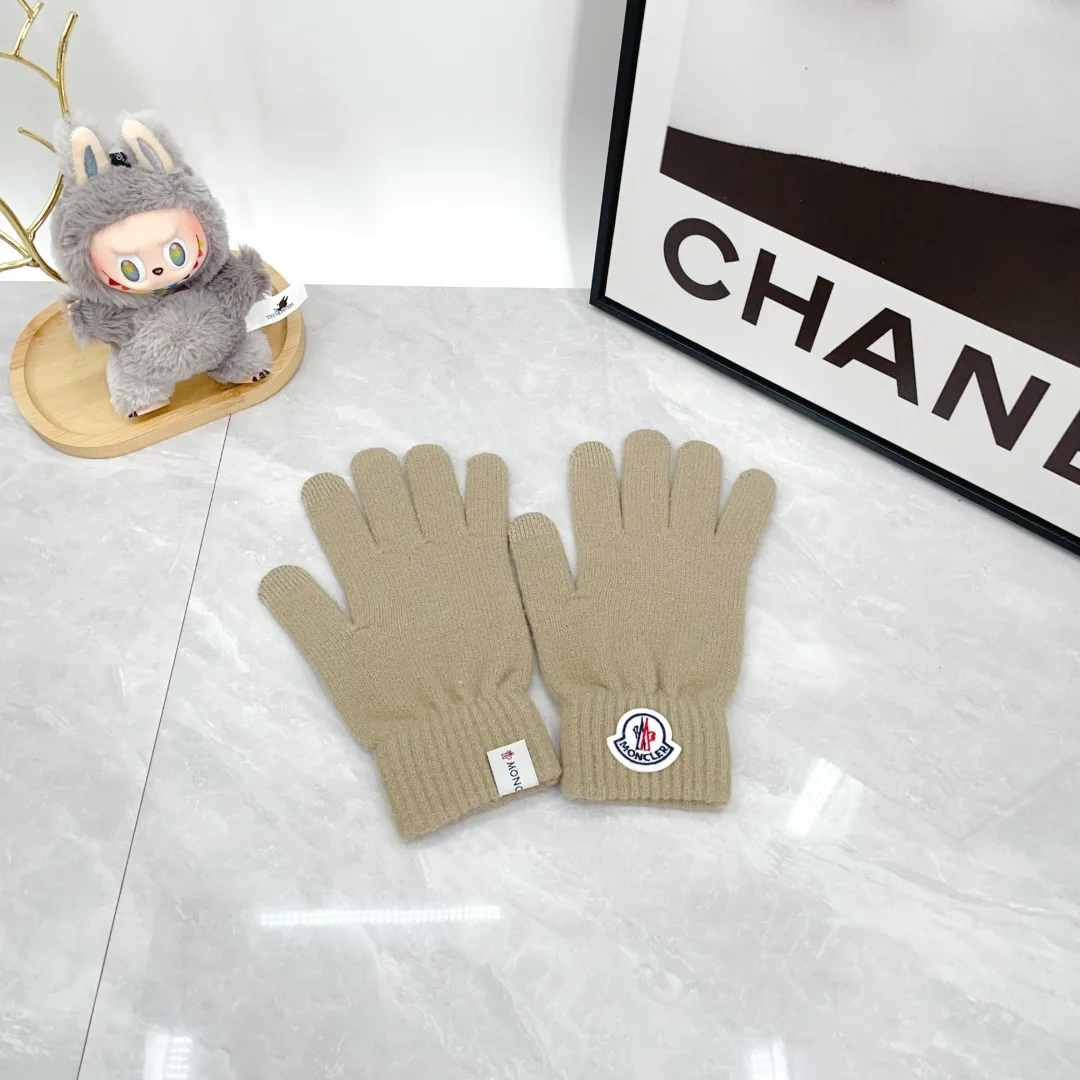 Moncler Wool Hat Scarf and Gloves Set in Beige · view 5