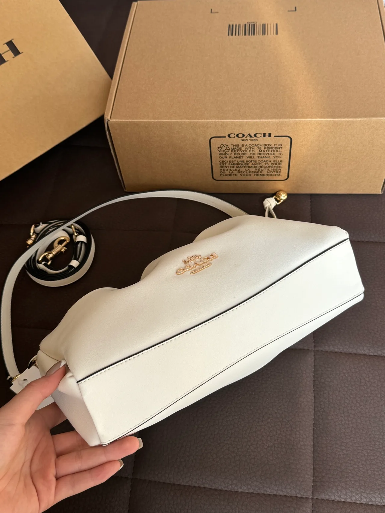 Coach Smooth Clutch in White · view 5