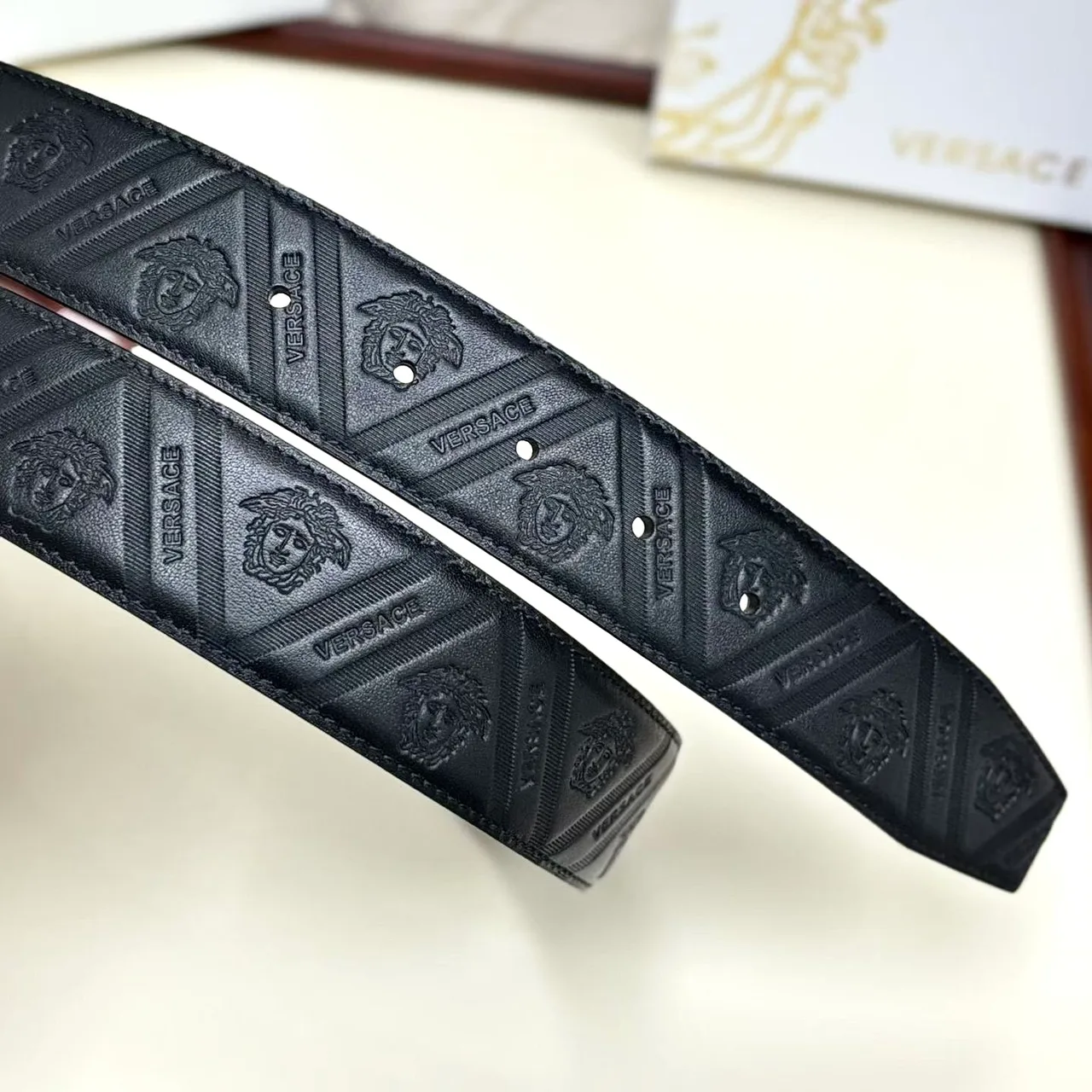 Versace Reversible Belt in Black · view 7