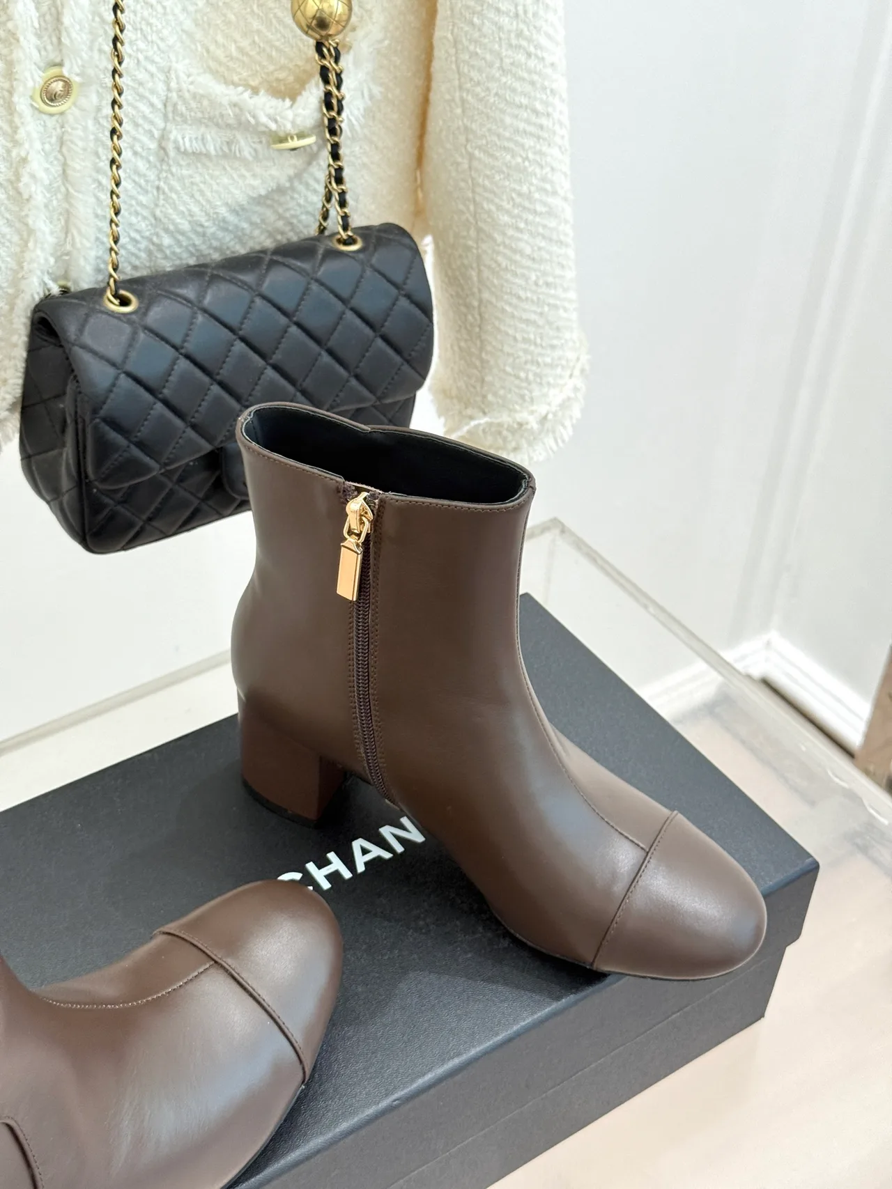 Chanel Ankle Boots in Grey · view 3