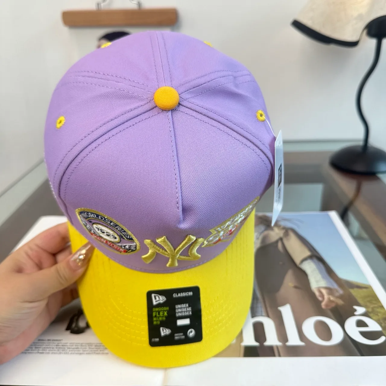 New Era Embroidered Baseball Cap in Purple · view 7