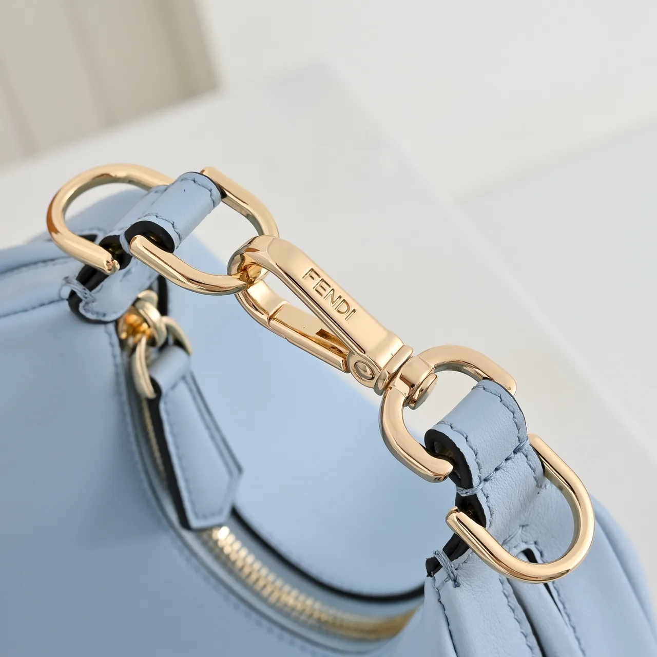 Fendi Smooth Crescent Shoulder Bag in Blue · view 4