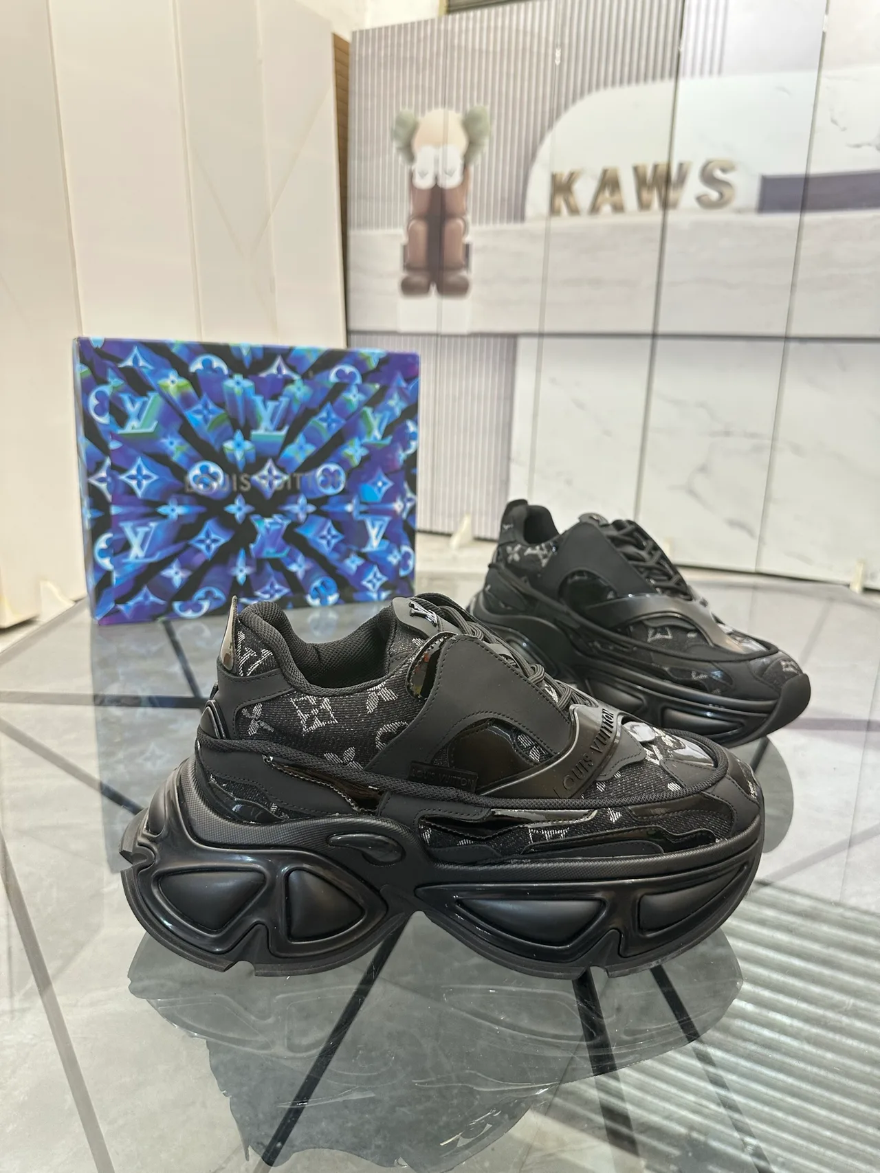 Louis Vuitton Cowhide Sneakers in Black · view 3
