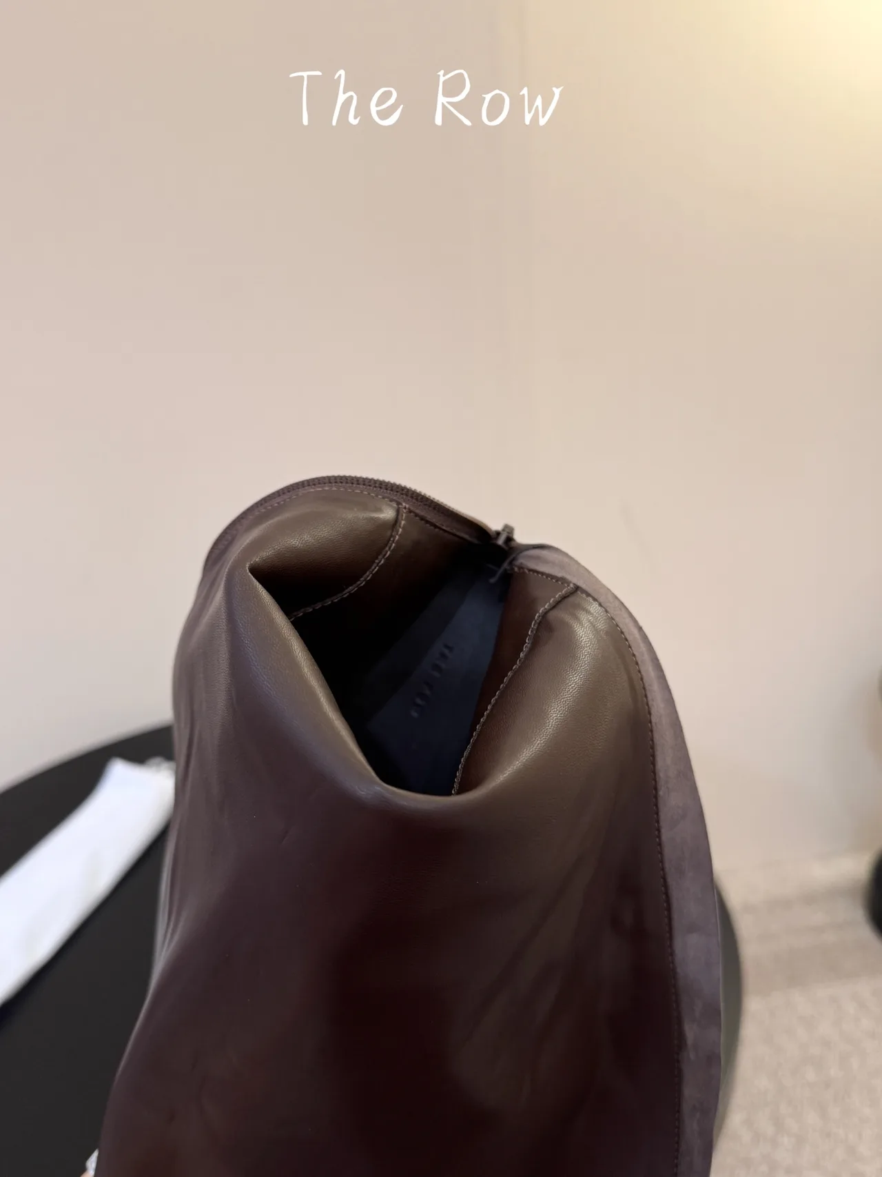The Row Glossy Pointed-Toe Knee-High Boots in Brown · view 7