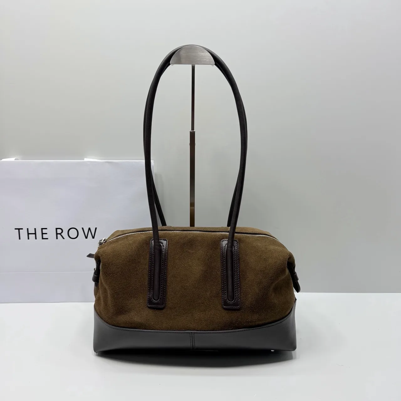 The Row Cowhide Suede Suede-Look Tote in Green · view 1