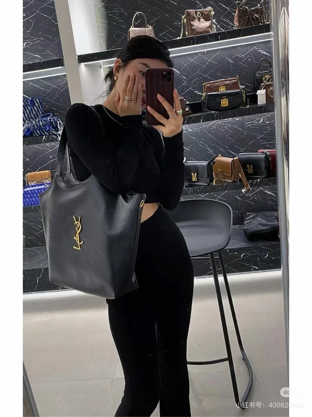 Saint Laurent Gaby Tote in Black & Brown · view 3
