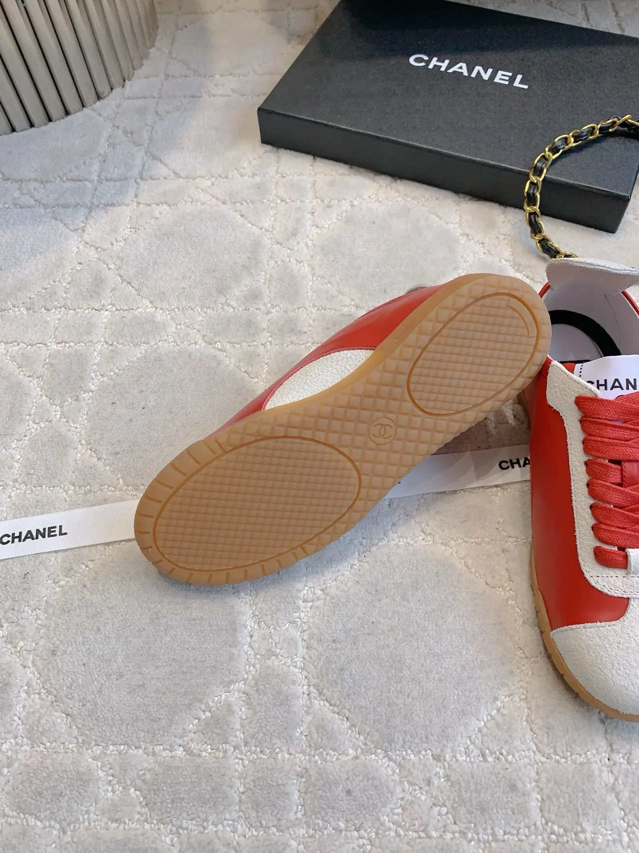 Chanel Calfskin Sneakers in Red · view 6