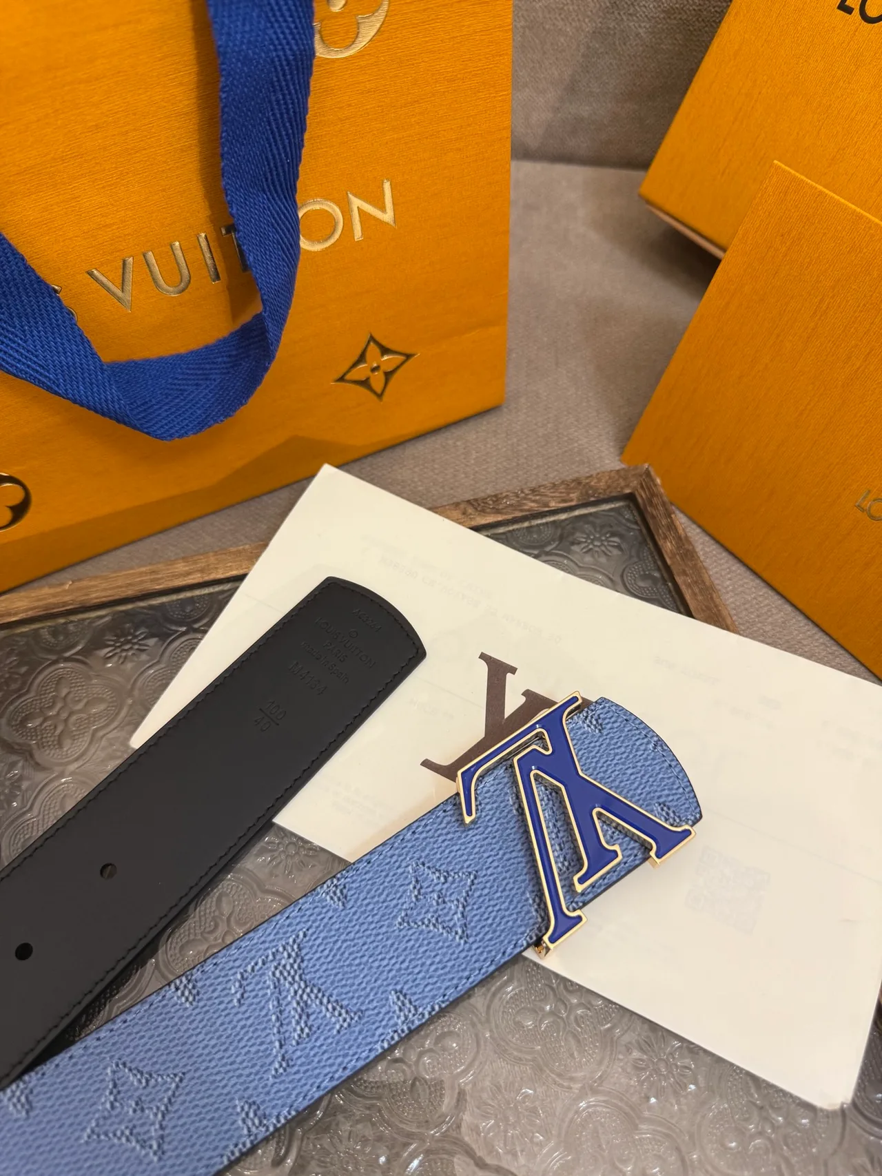 Louis Vuitton Leather Reversible Belt in Blue · view 6