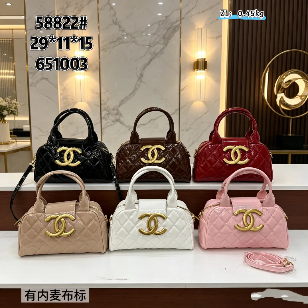 Chanel Large CC Top Handle Bag in Black / Beige / White / Brown / Red / Pink · view 8