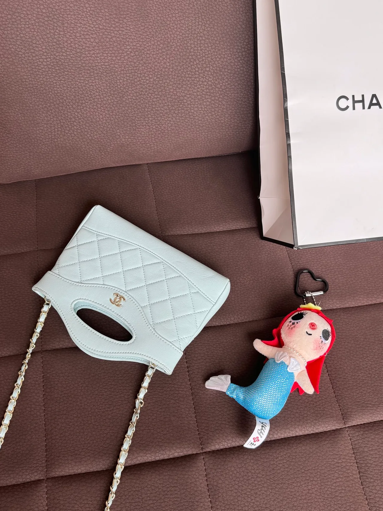 Chanel 31 Bag Nano Quilted Cutout-Handle Shoulder Bag in Blue · view 2