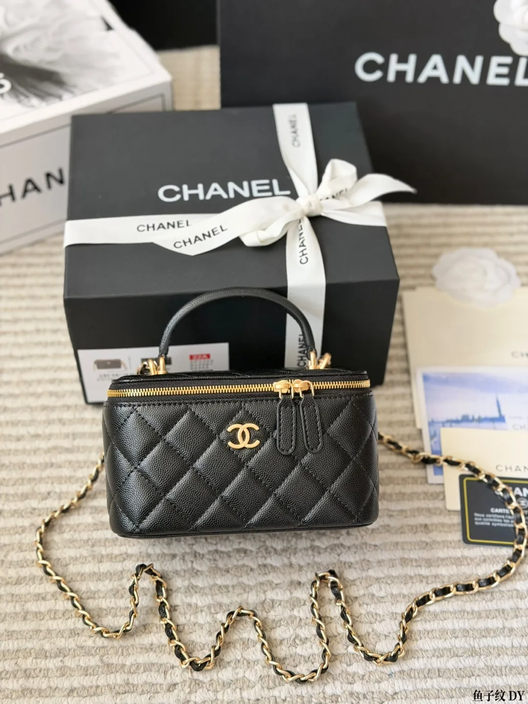 Chanel Lambskin Top-Handle Vanity Bag in Black · view 1