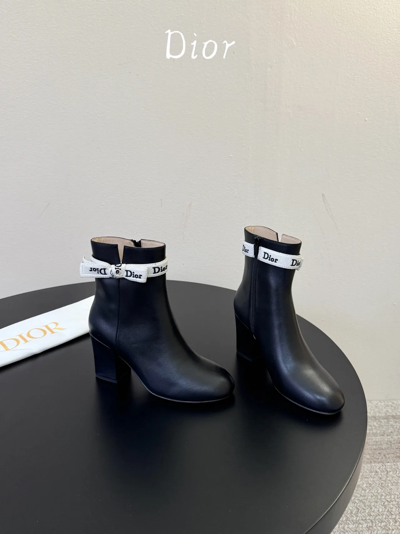 Dior Cowhide Glossy Ankle Boots in Black · view 4