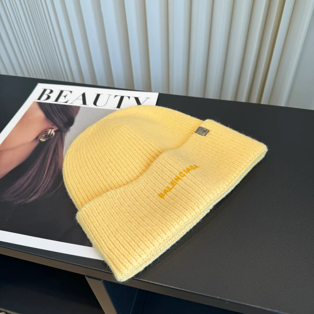 Balenciaga Knit Beanie in Yellow · view 1