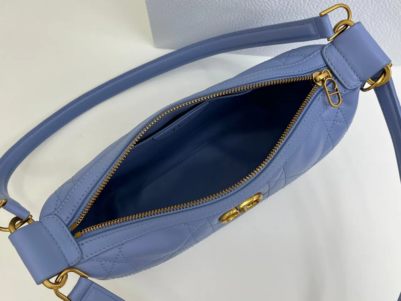 Dior Quilted Shoulder Bag in Blue · view 8