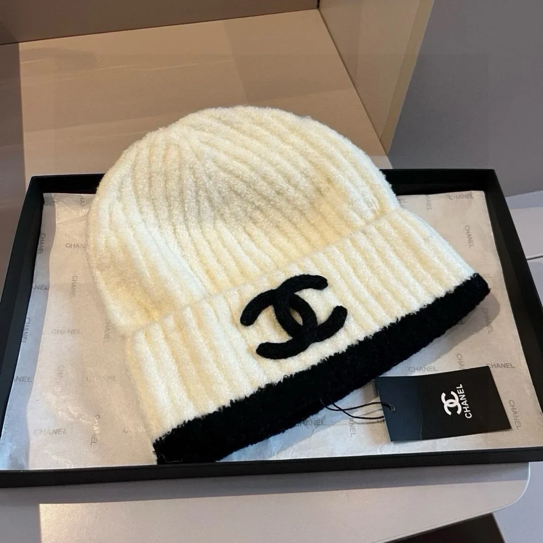 Chanel Knit Beanie in Cream · view 6