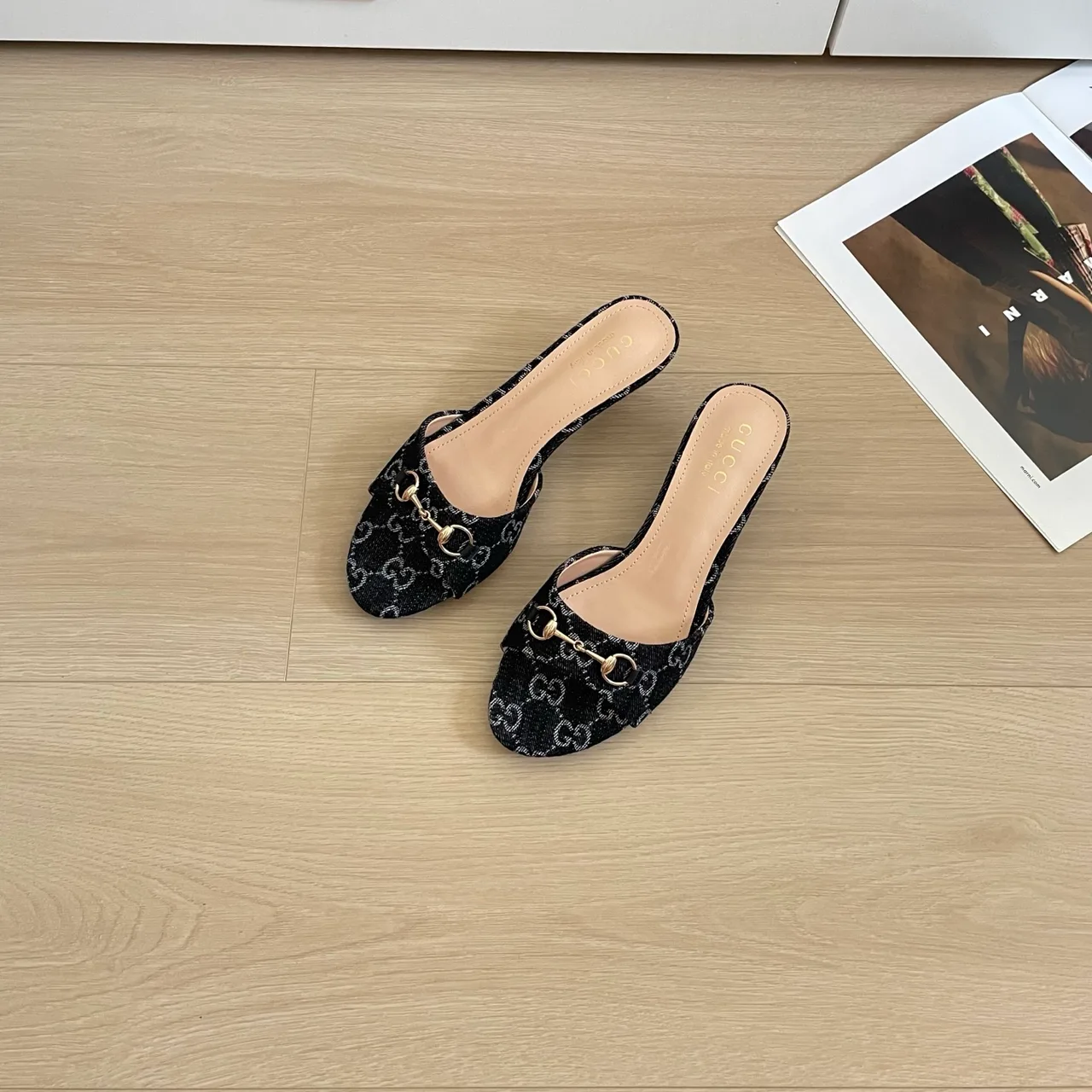 Gucci Canvas Mules in Black · view 2