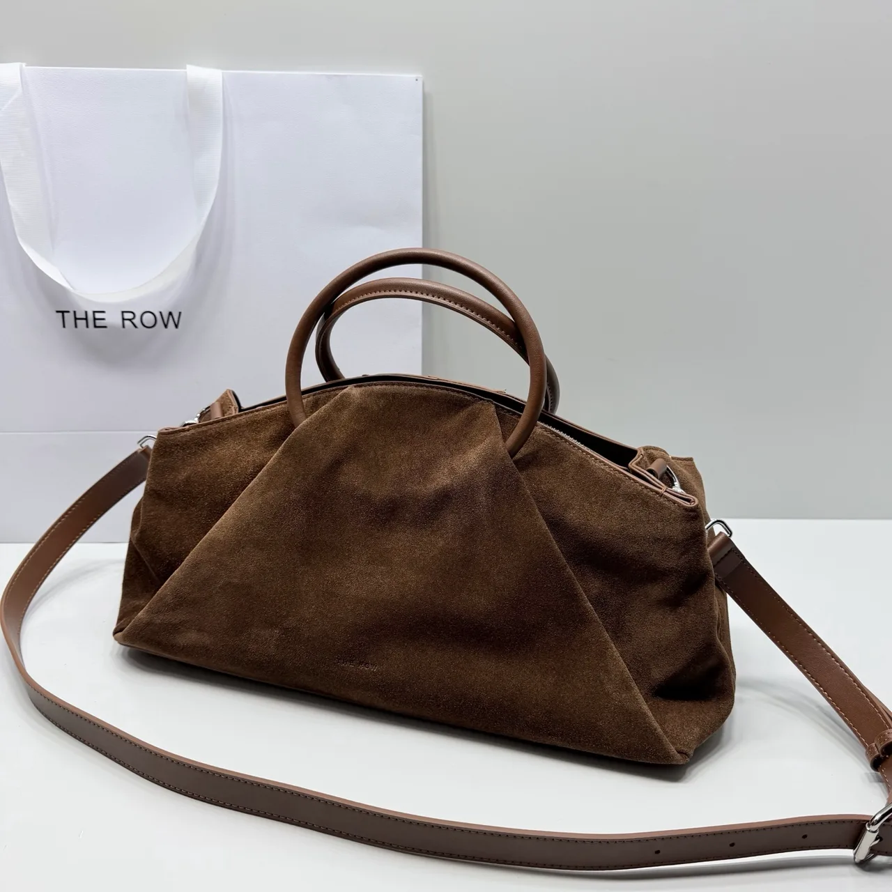 The Row Smooth Top-Handle Bag in Brown · view 4