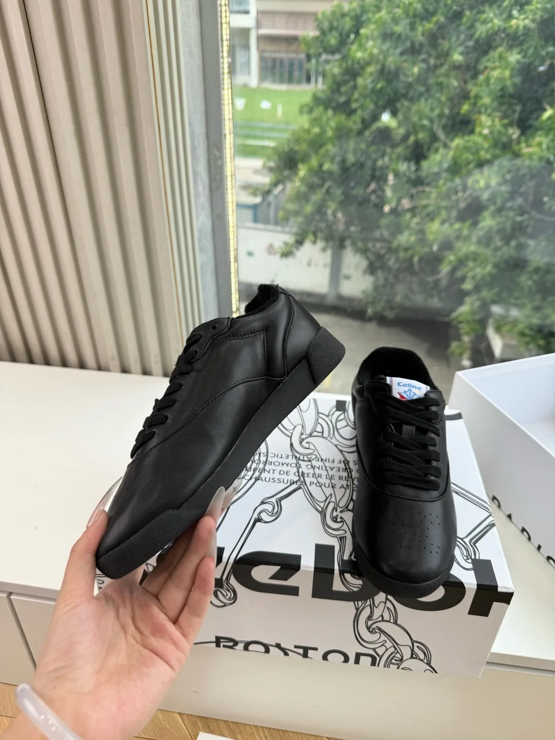 Celine Cowhide Smooth Sneakers in Black · view 5