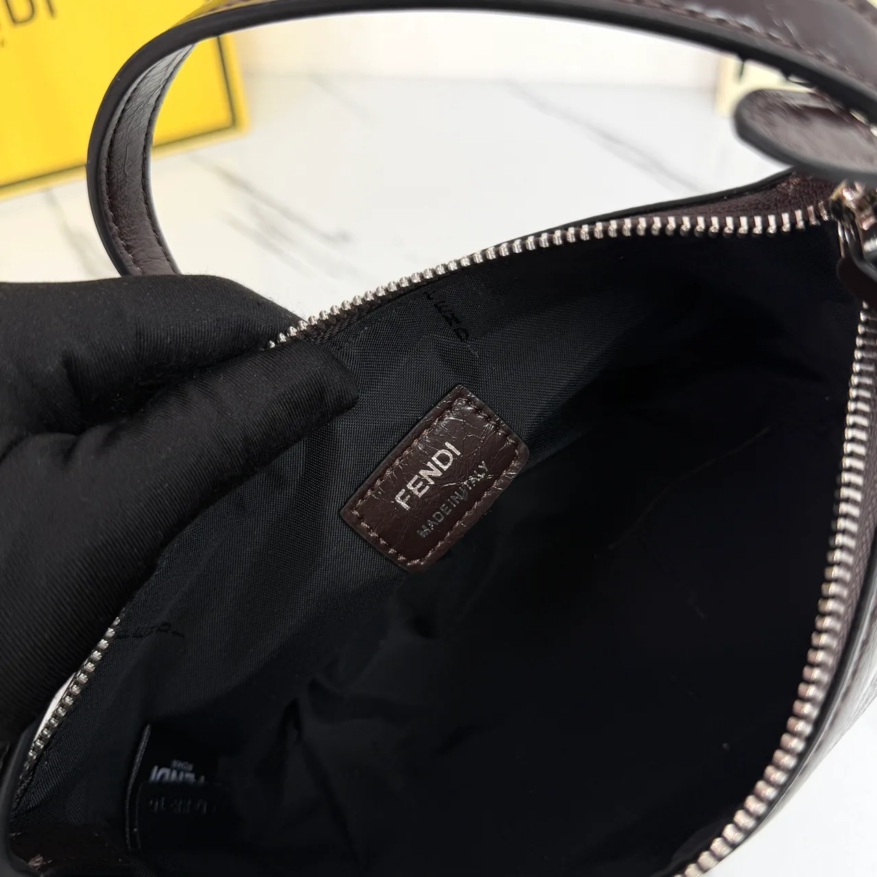 Fendi Baguette Cowhide Smooth Hobo Bag in Brown · view 7