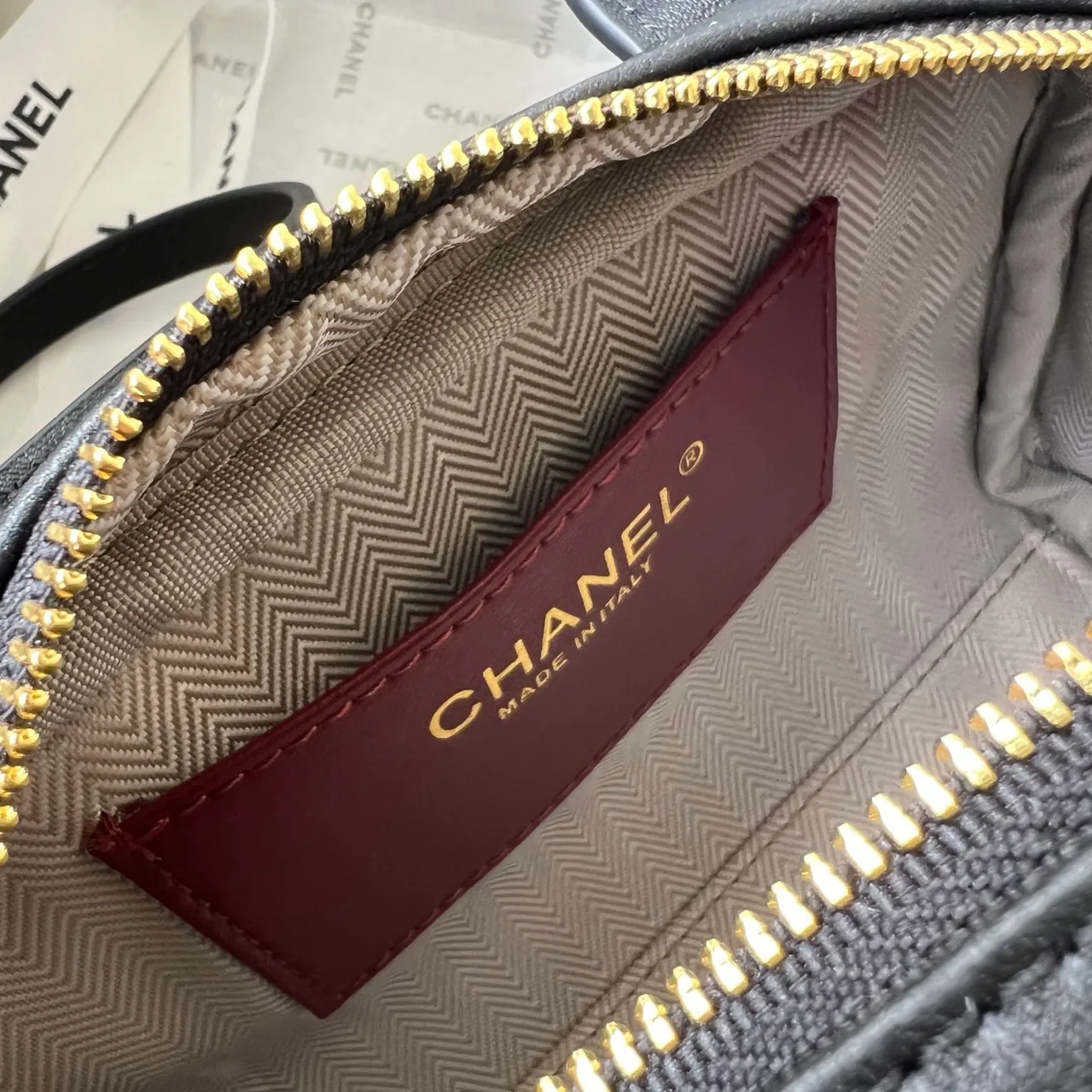 Chanel Quilted Top-Handle Bag in Black · view 8