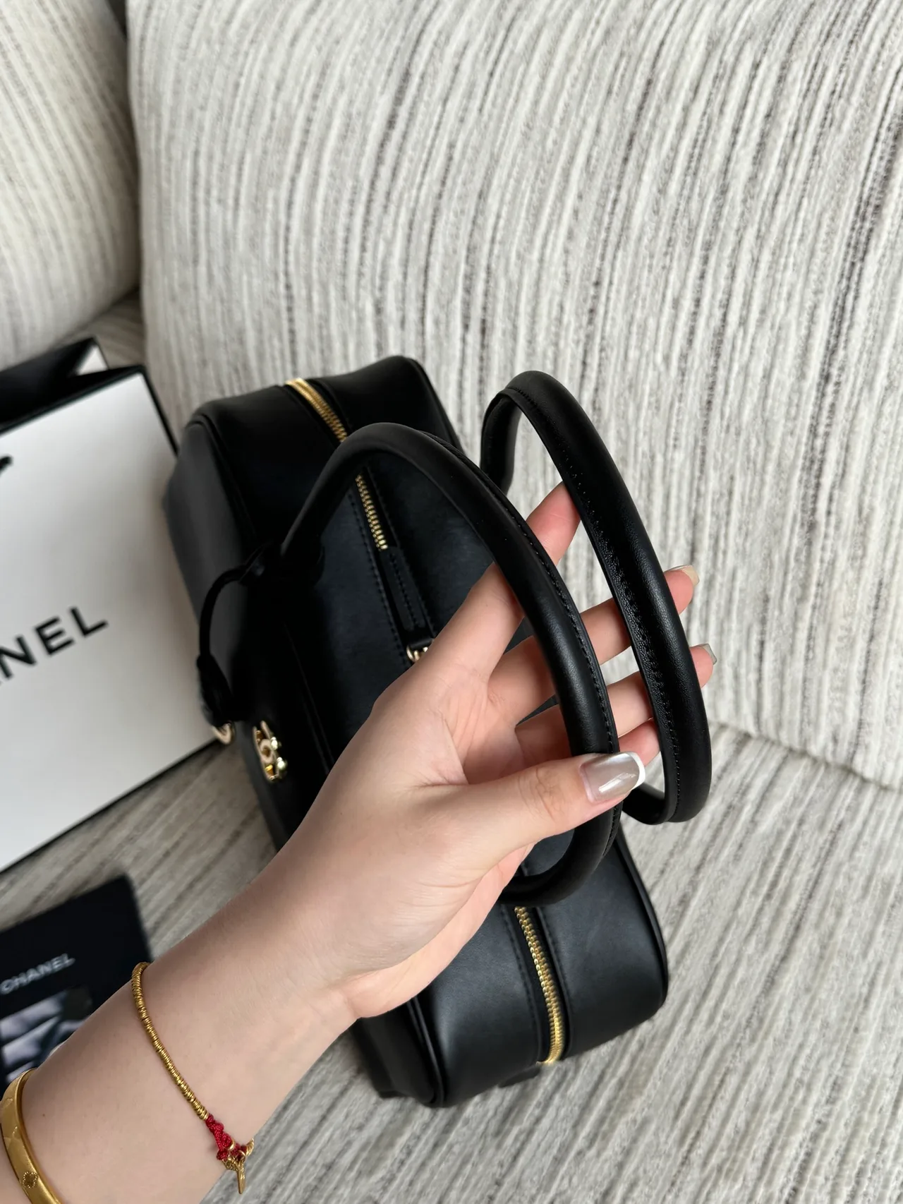 Chanel Glossy Top-Handle Bag in Black · view 4