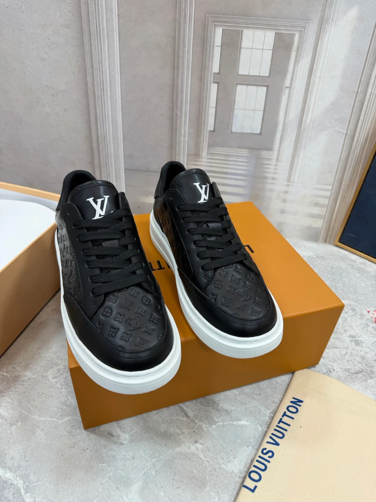 Louis Vuitton Calfskin Sneakers in Black · view 2