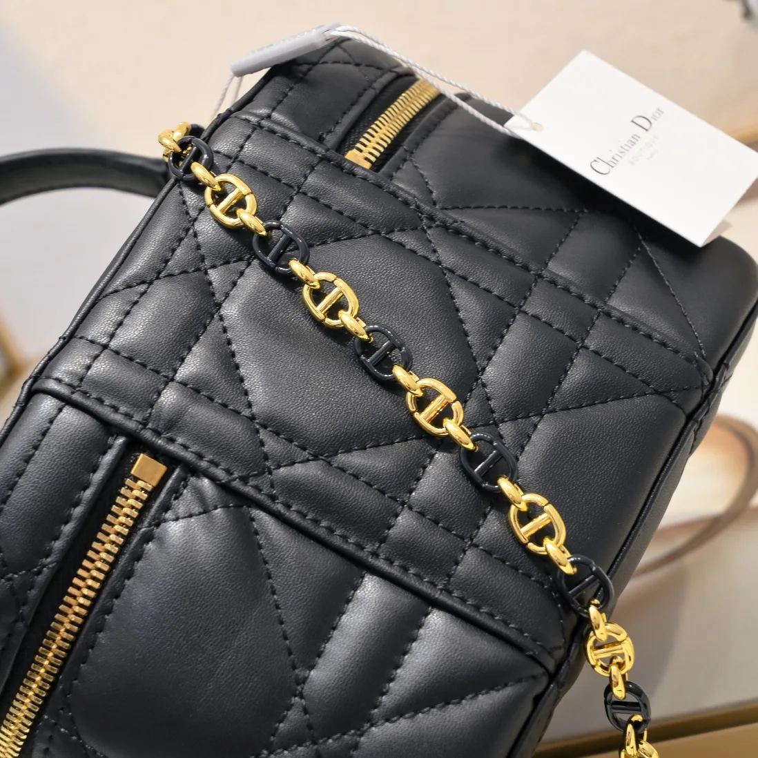 Dior Quilted Cannage Vanity Case in Black · view 6