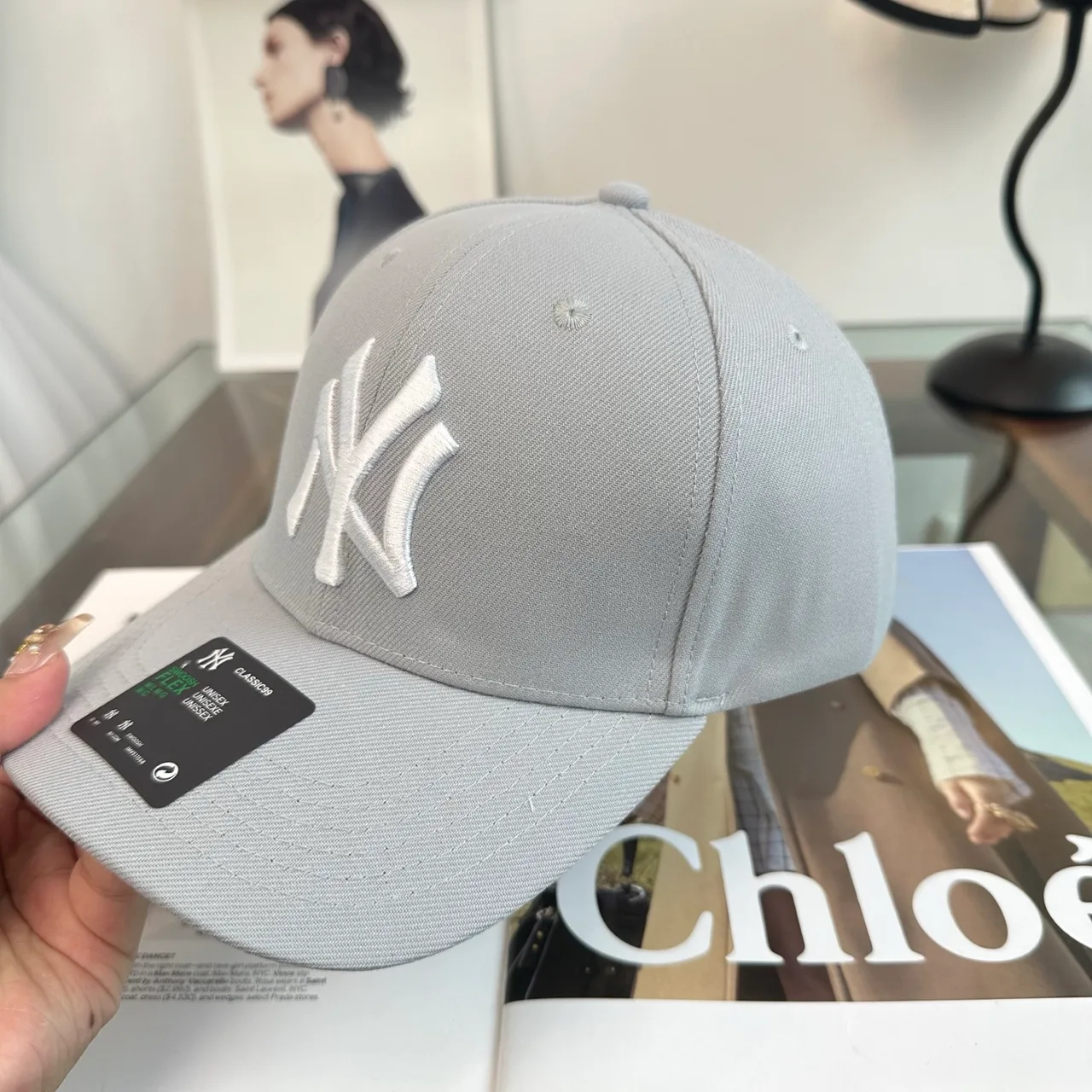 NY Letter Baseball Cap in Black & Grey & White & Brown & Green · view 8