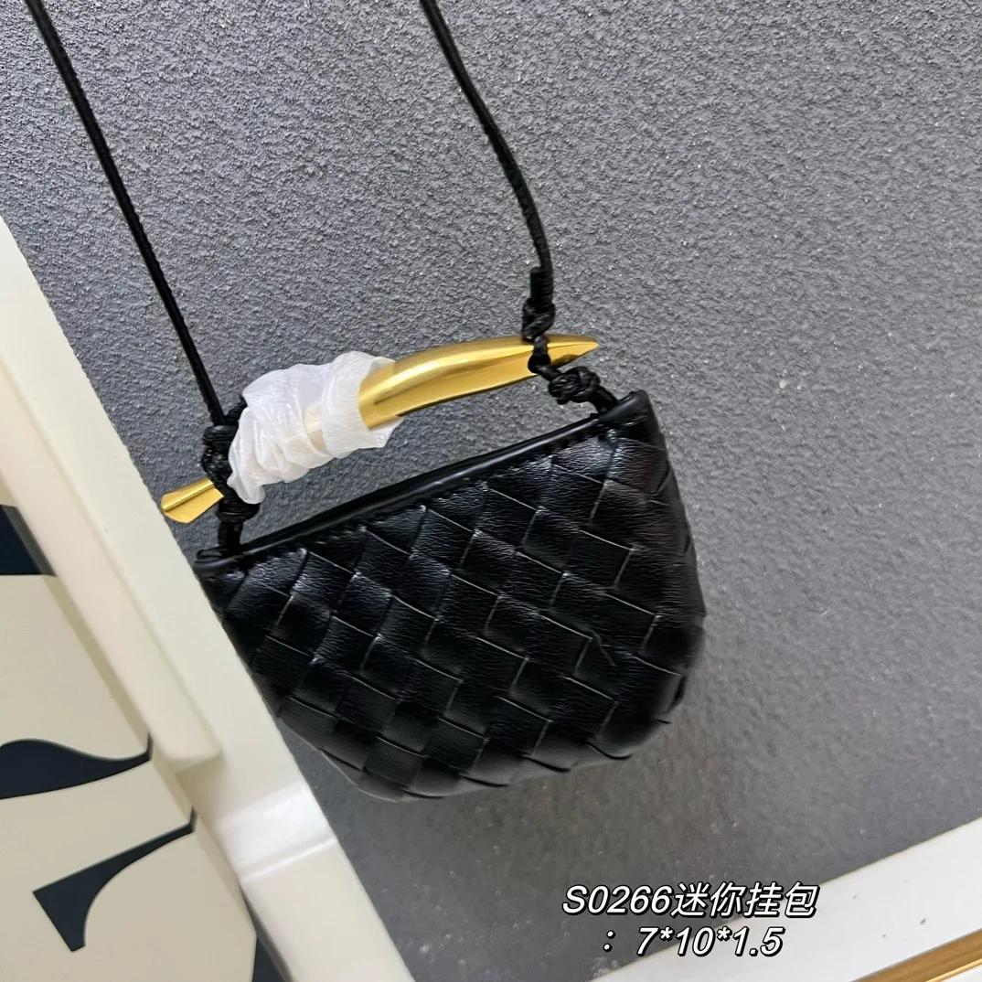 Bottega Veneta Woven Miniature Sardine Bag Charm in Black · view 1
