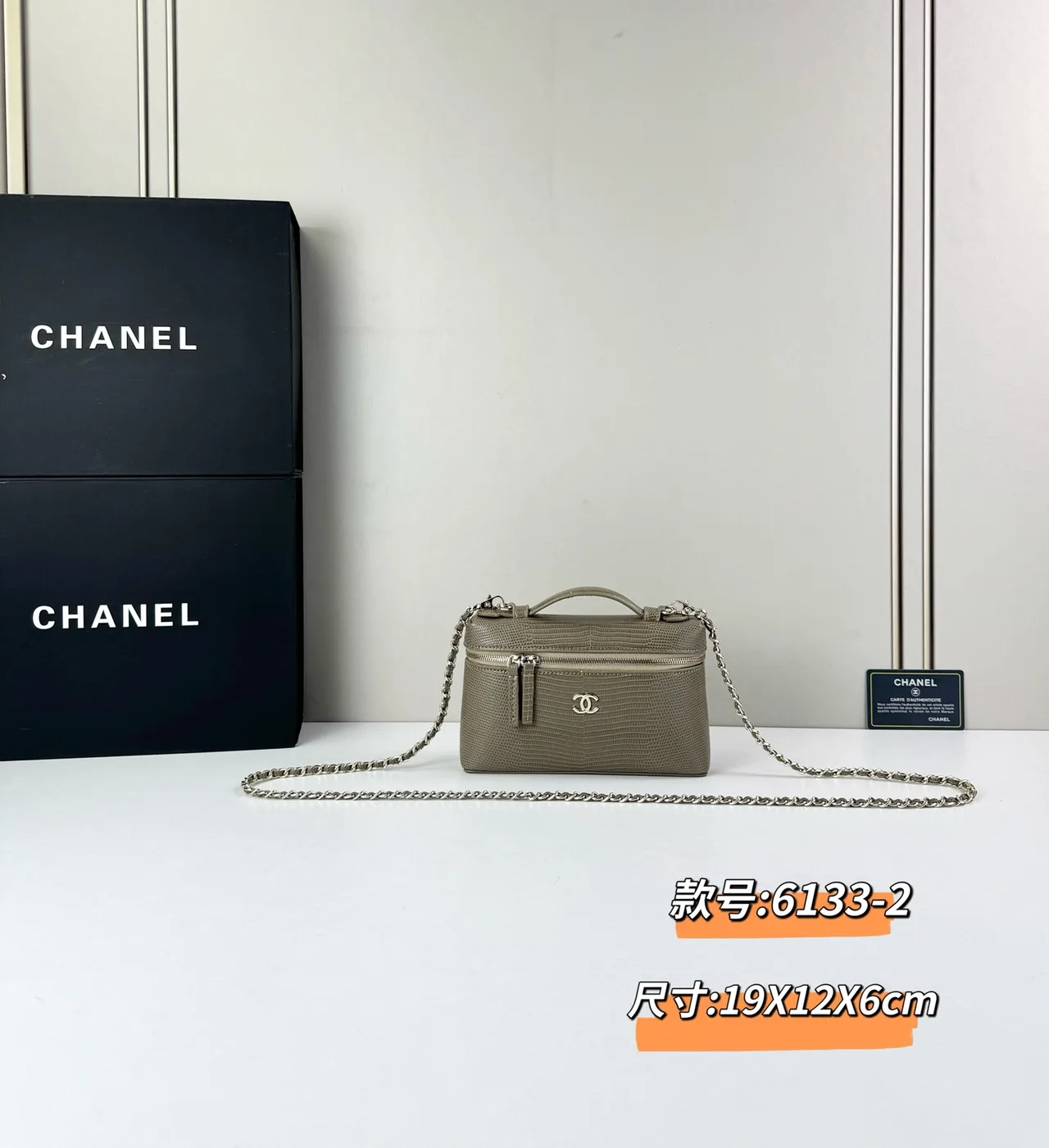Chanel Cowhide Vanity Bag in Grey · view 1