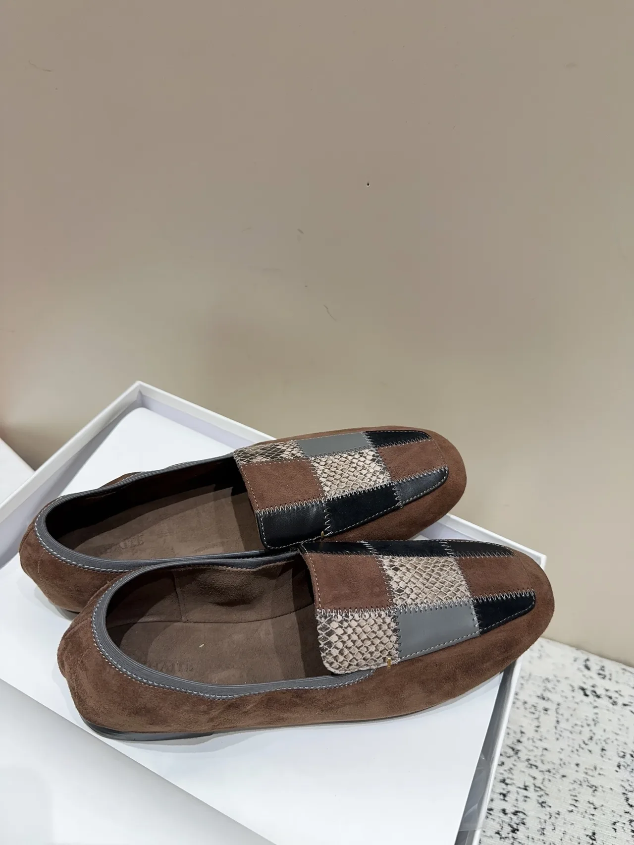 Khaite Sheepskin Round-Toe Loafers in Brown · view 5