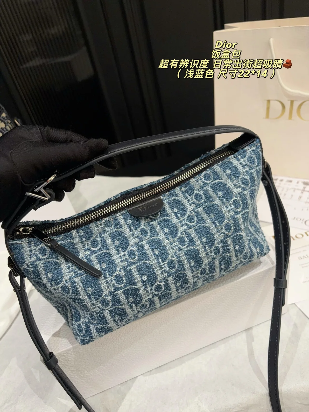 Dior Canvas Hobo Bag in Blue · view 8