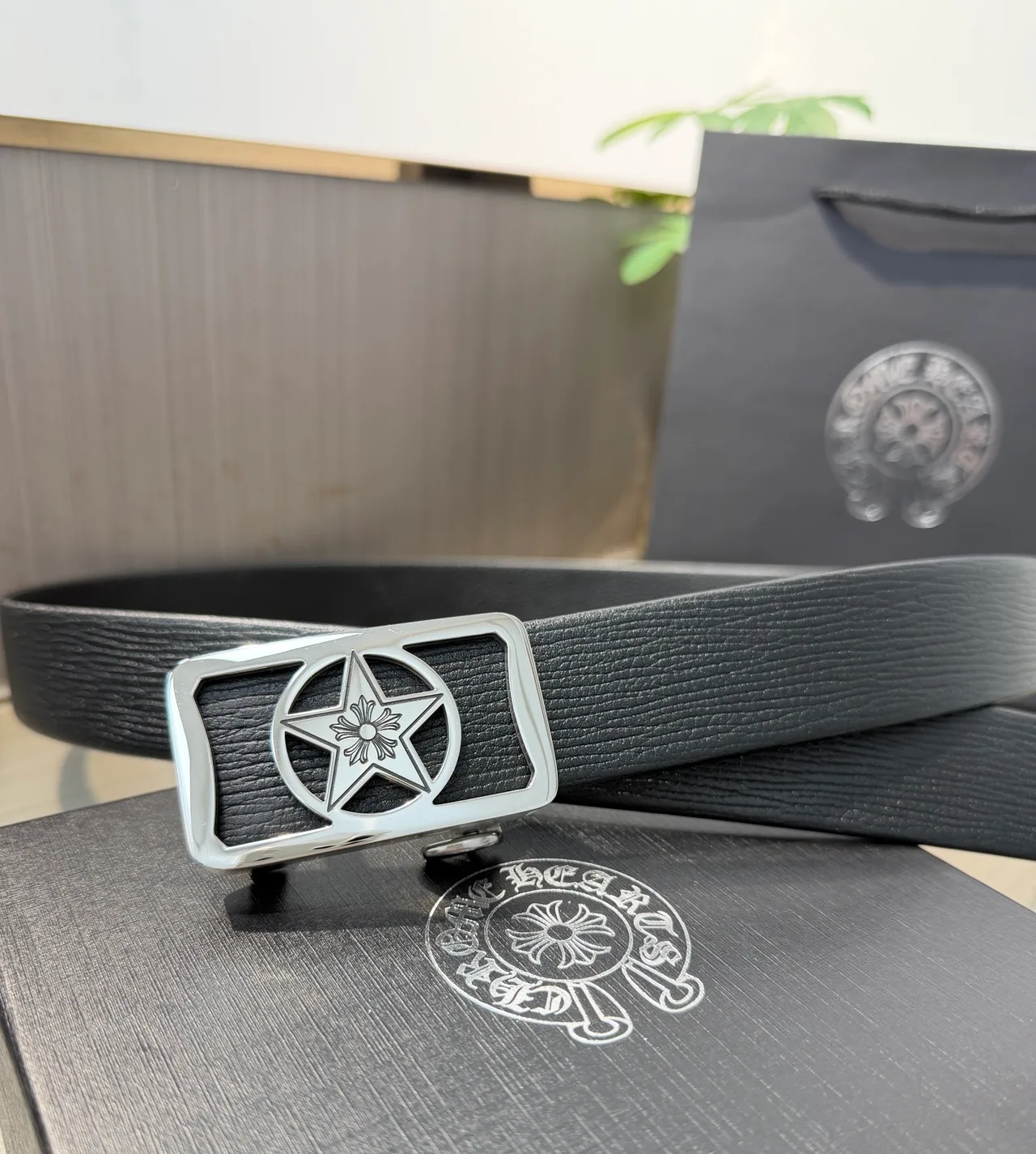 Chrome Hearts Calfskin Belt in Black · view 2
