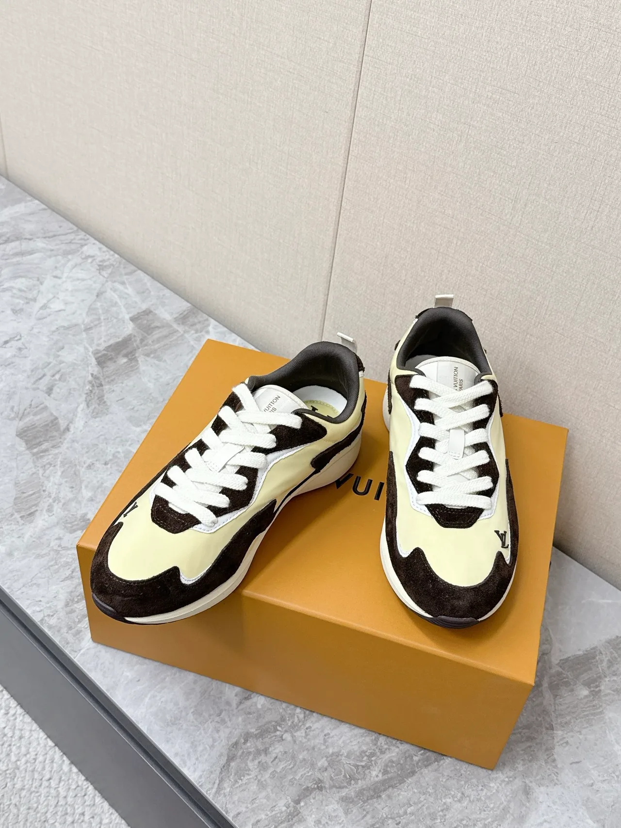 Louis Vuitton Nylon Smooth Sneakers in Cream · view 5