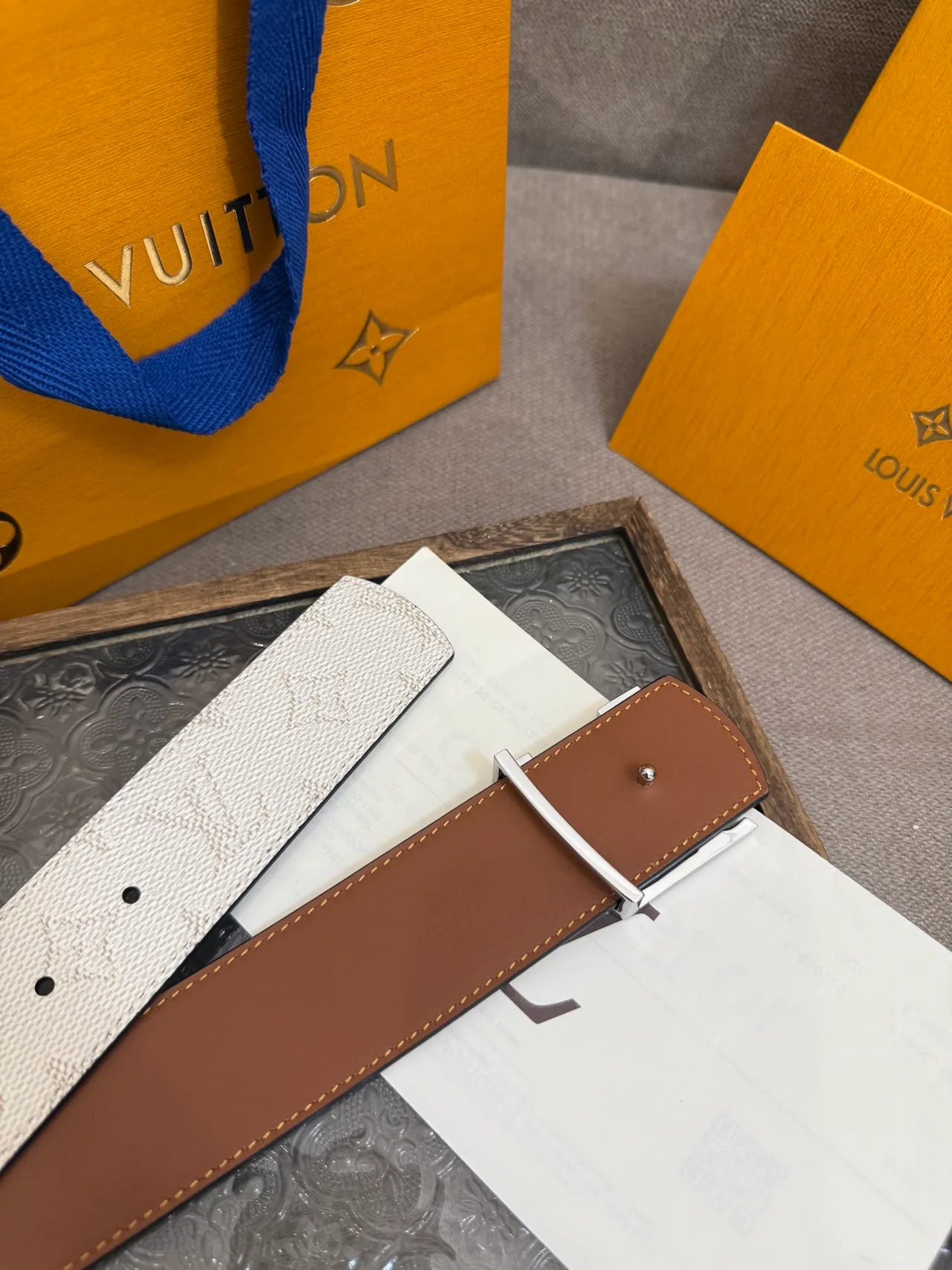 Louis Vuitton Leather Belt in White · view 7