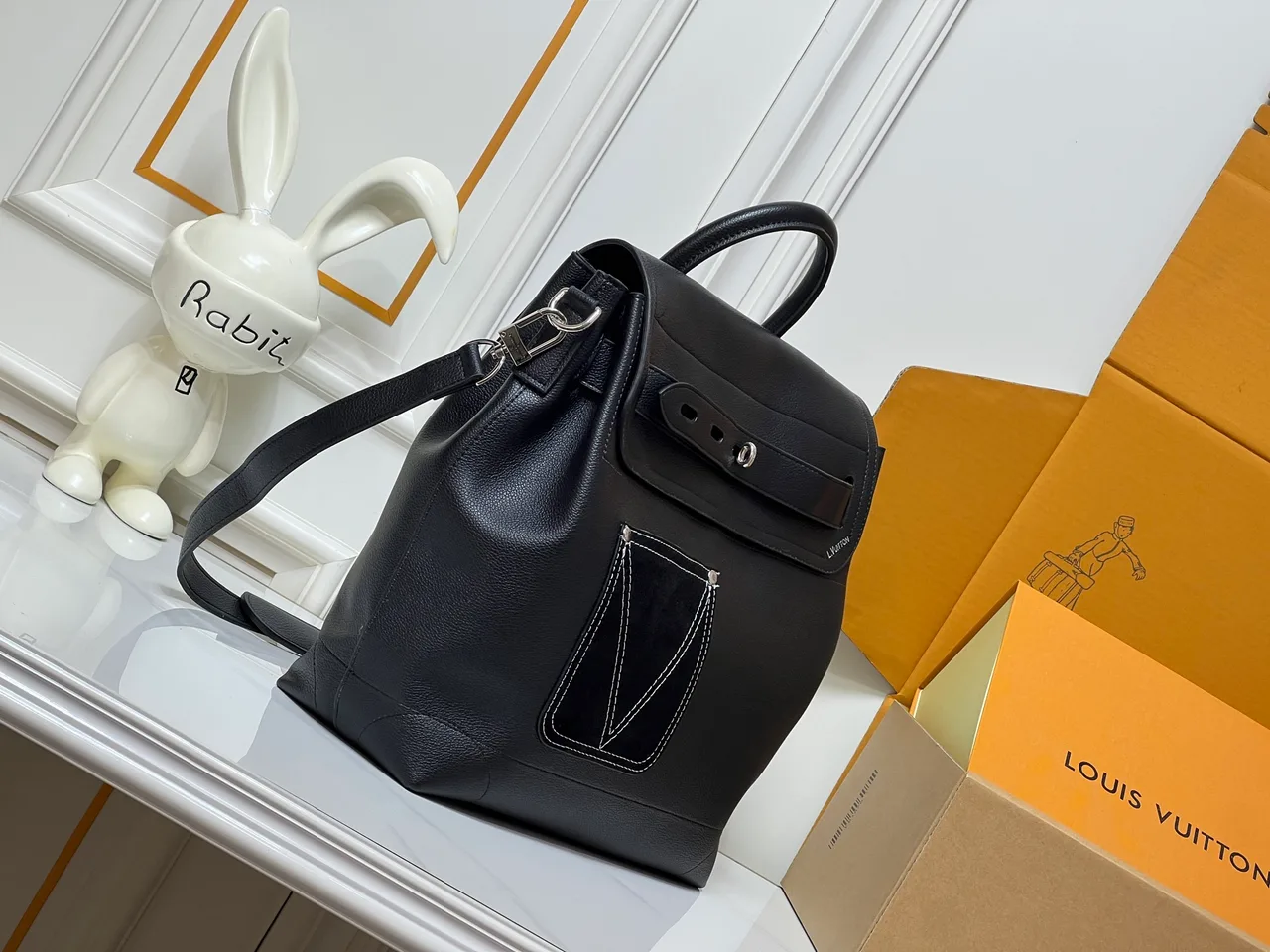 Louis Vuitton Cowhide Smooth Top-Handle Bag in Black · view 2