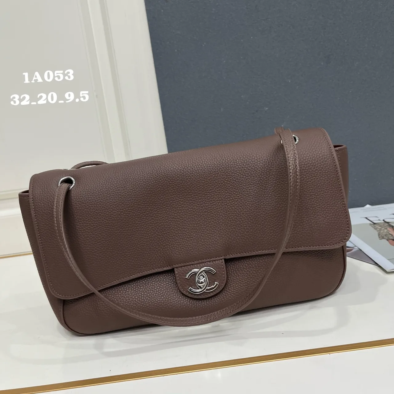 Chanel Smooth Shoulder Bag in Brown · view 1