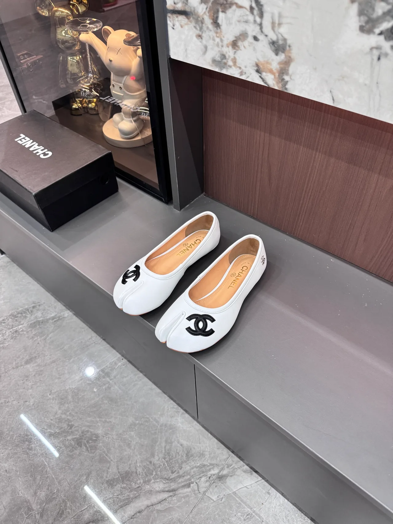 Chanel Glossy Ballet Flats in White · view 2