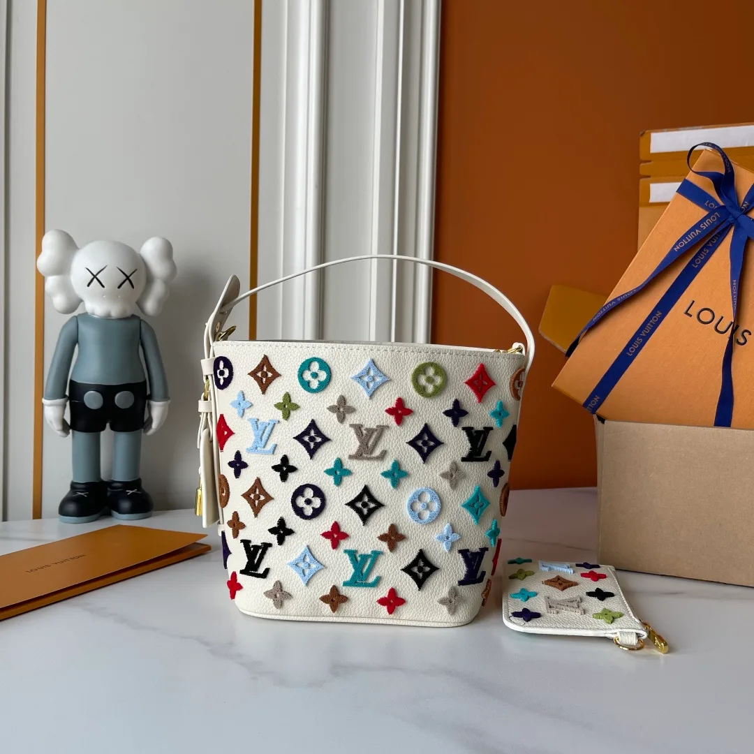 Louis Vuitton Cowhide All In BB Bucket Bag in White · view 2