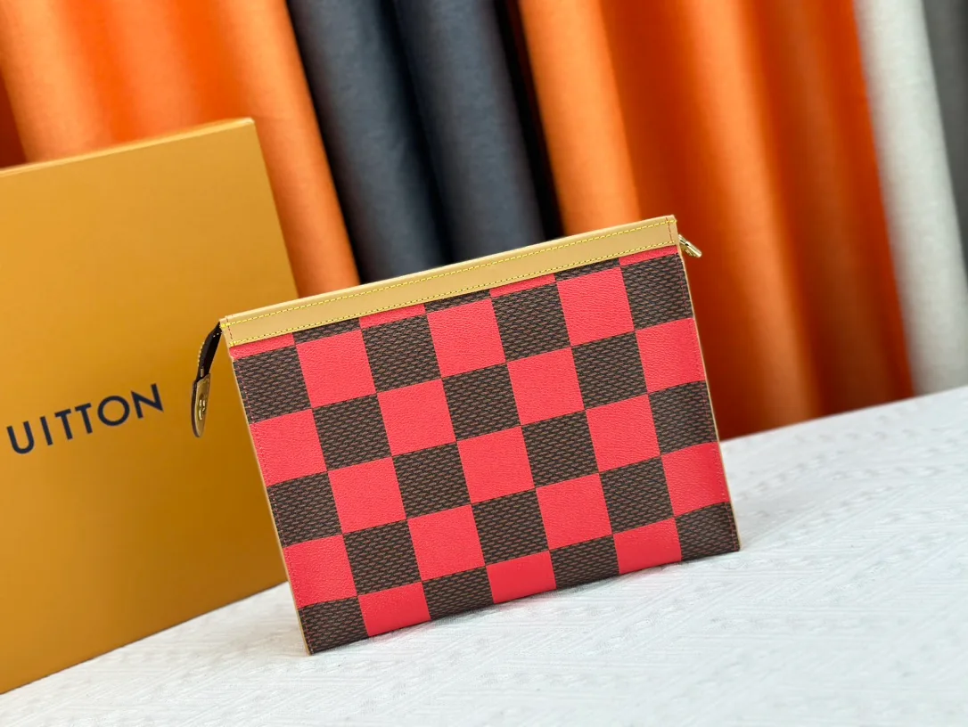 Louis Vuitton Canvas Clutch in Red · view 4