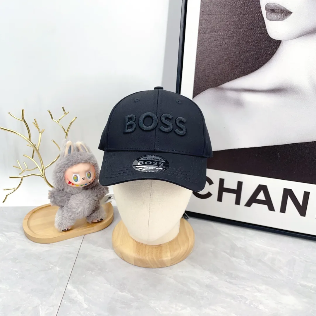 Boss Embroidered Baseball Cap in Black · view 2