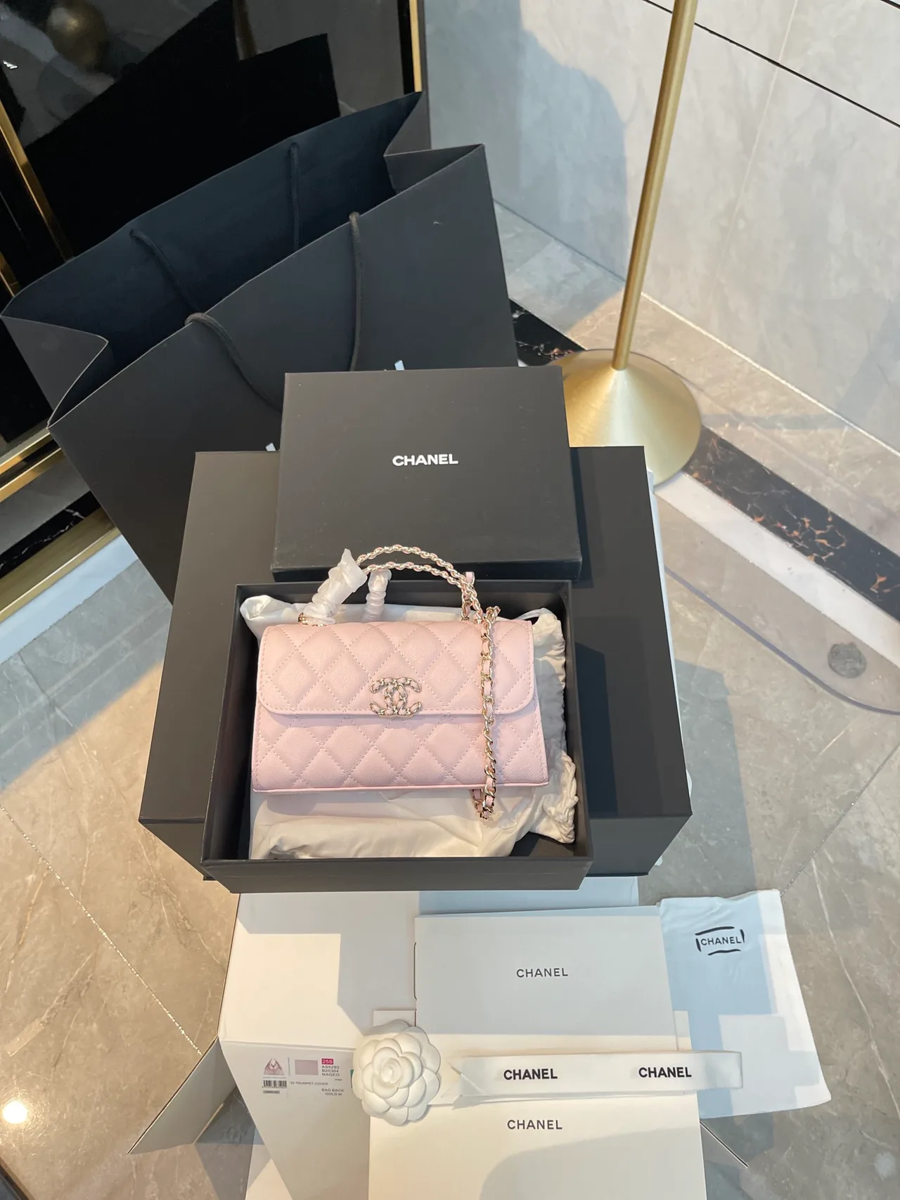Chanel Mini Top-Handle Bag in Pink · view 1