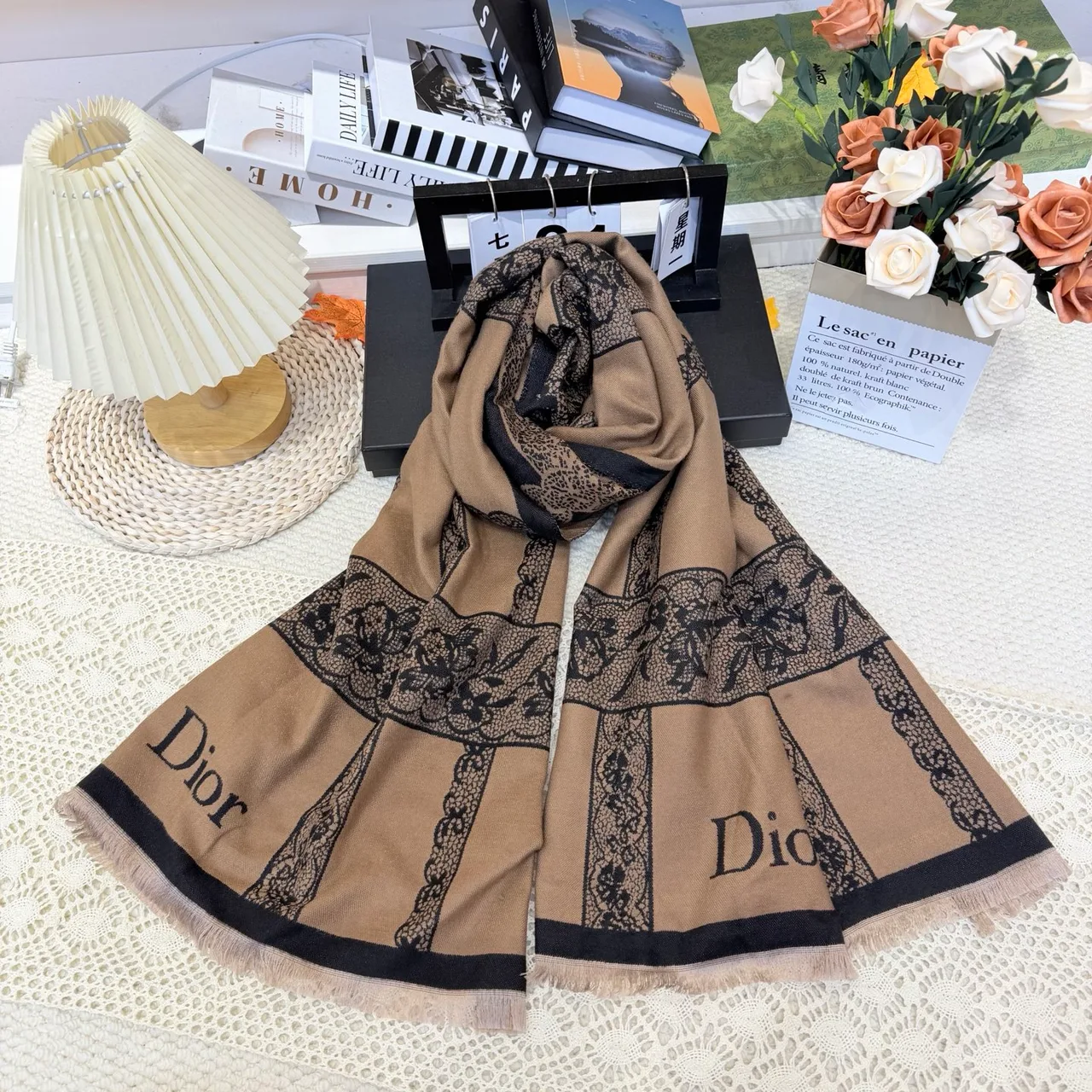 Dior Scarf in Tan · view 1